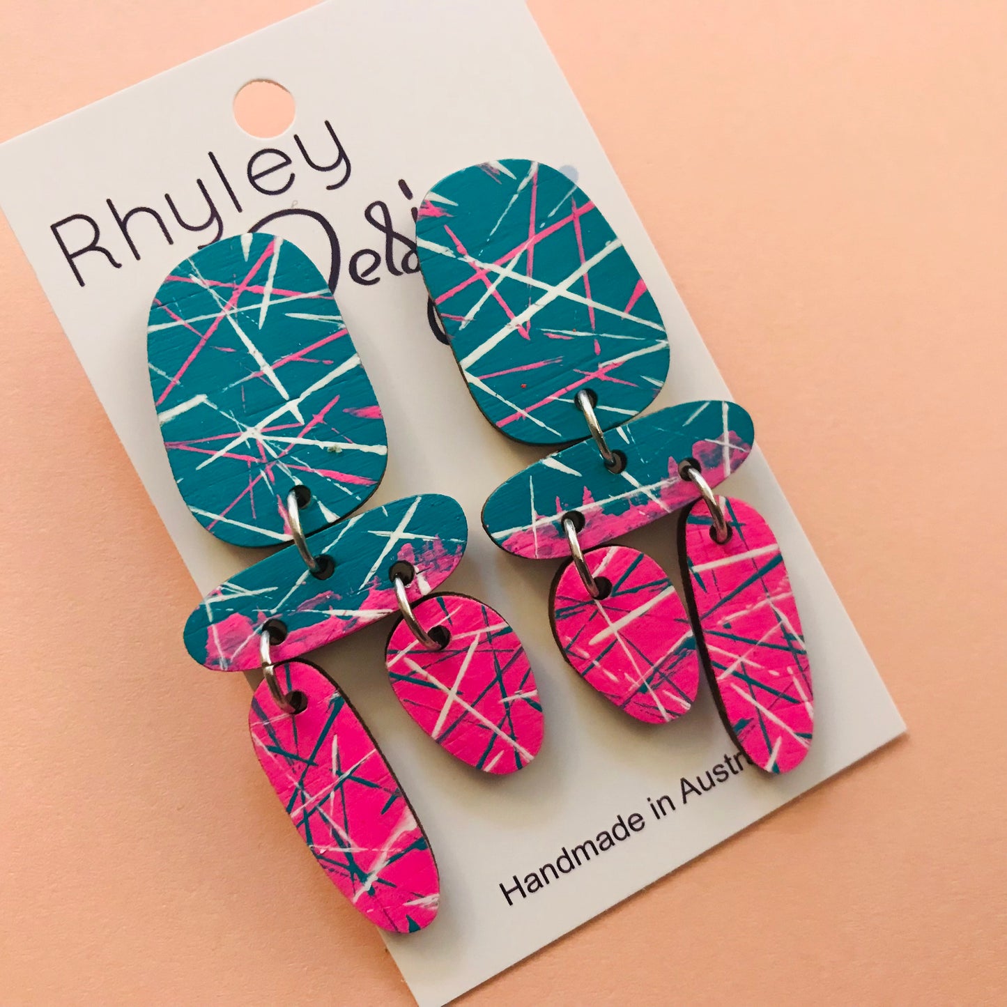 Handpainted Organic Shape Dangles