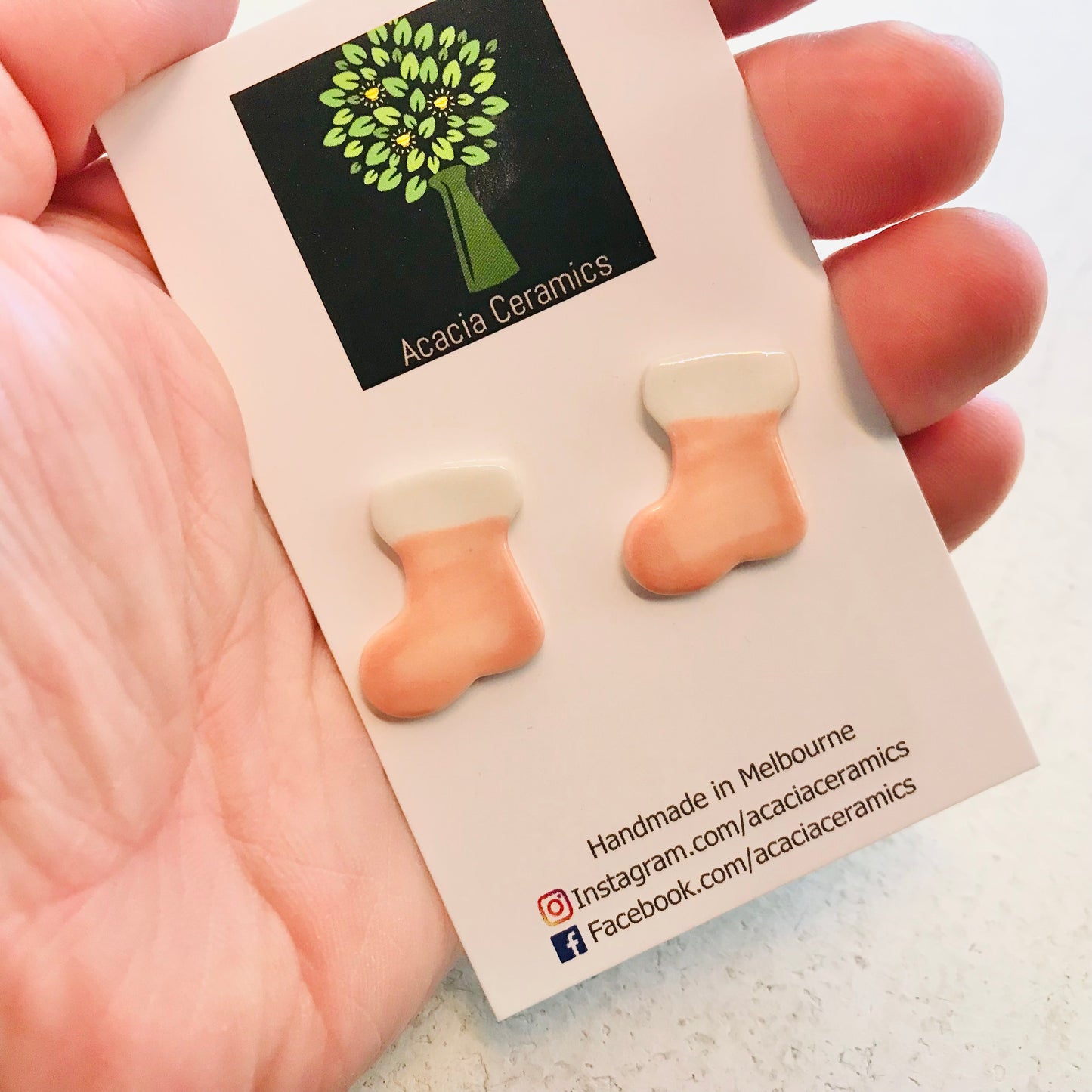 Hand Painted Christmas Stud Earrings