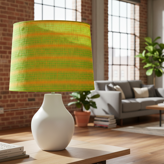 Custom Lamp Shade only - Orange & Lime Vintage Weave