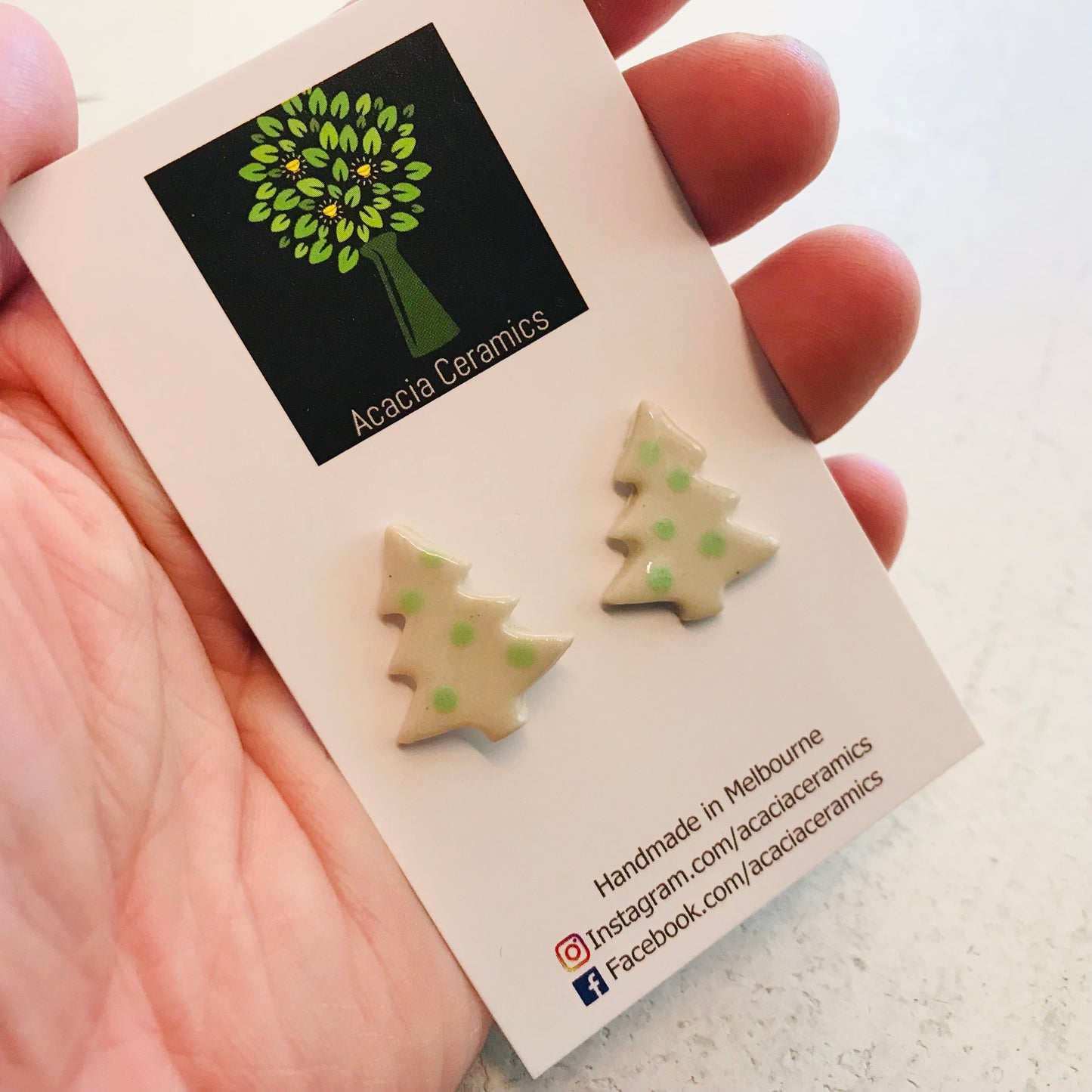 Hand Painted Christmas Stud Earrings