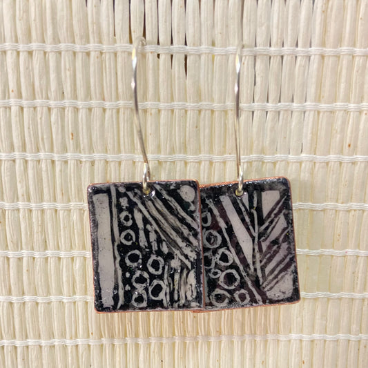 Handpainted Earrings - Enamel on Copper