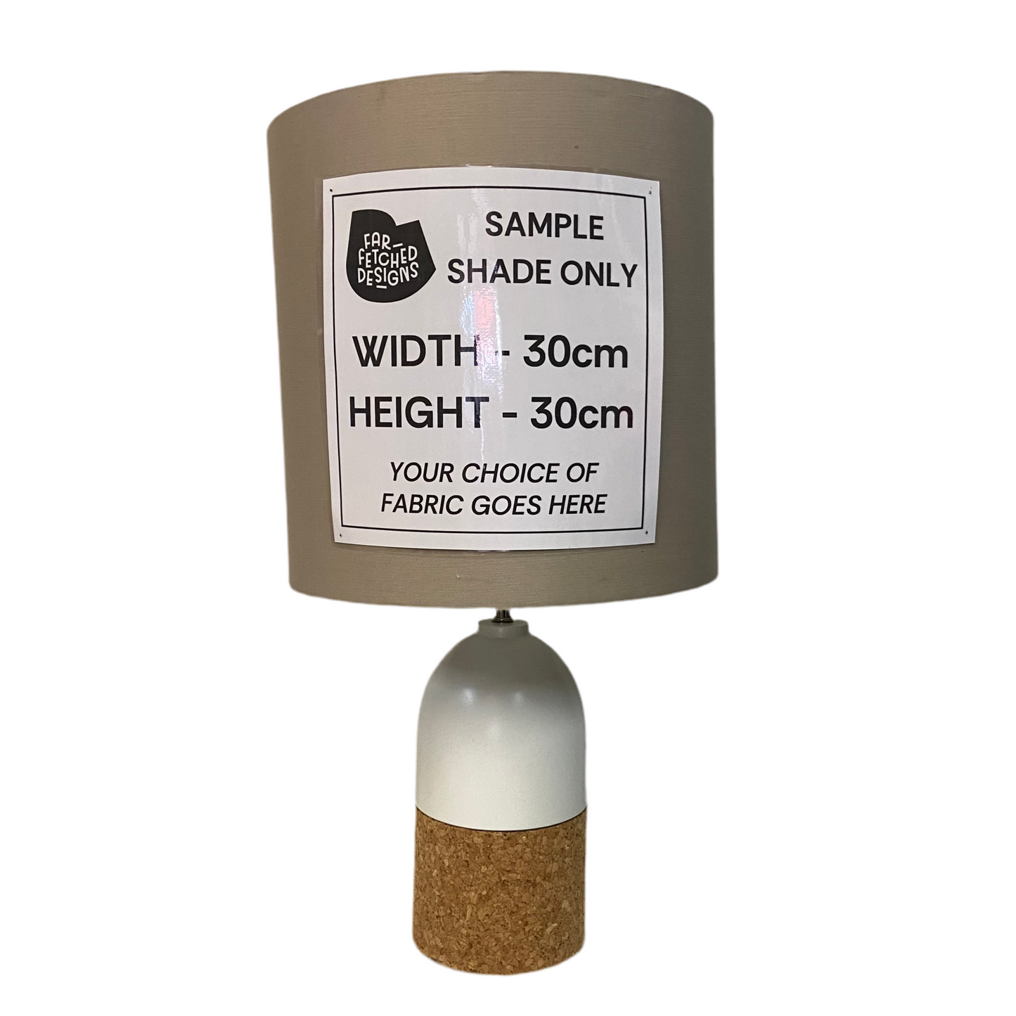 Lamp Base Only - White & Cork Bullet Table Lamp