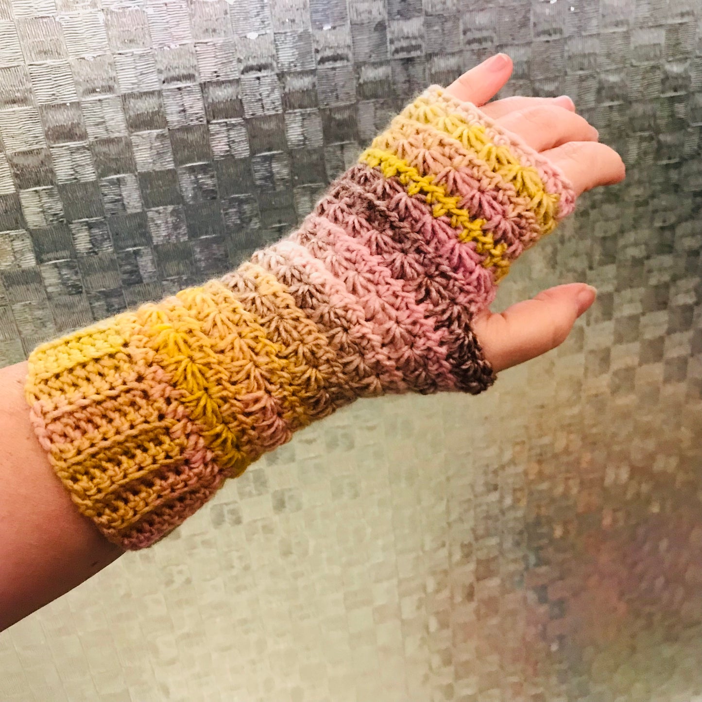 Crochet fingerless gloves - various colours