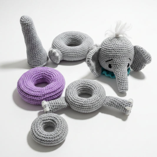 Elephant Ring Stacker Crochet Toy