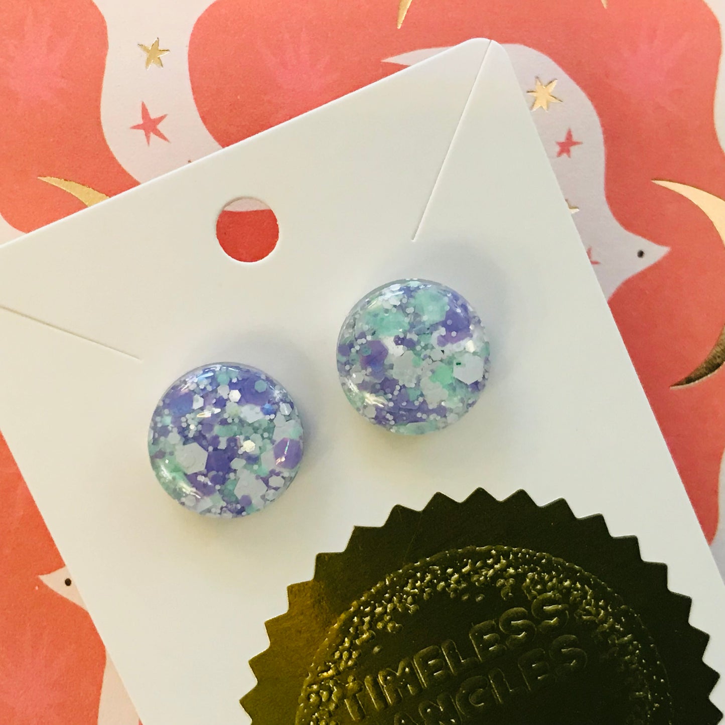 Novelty Resin Sparkle Stud Earrings