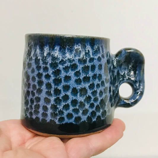 Handcrafted Pottery Mini Edge Pinch Mug - Ink Spot (160mls)