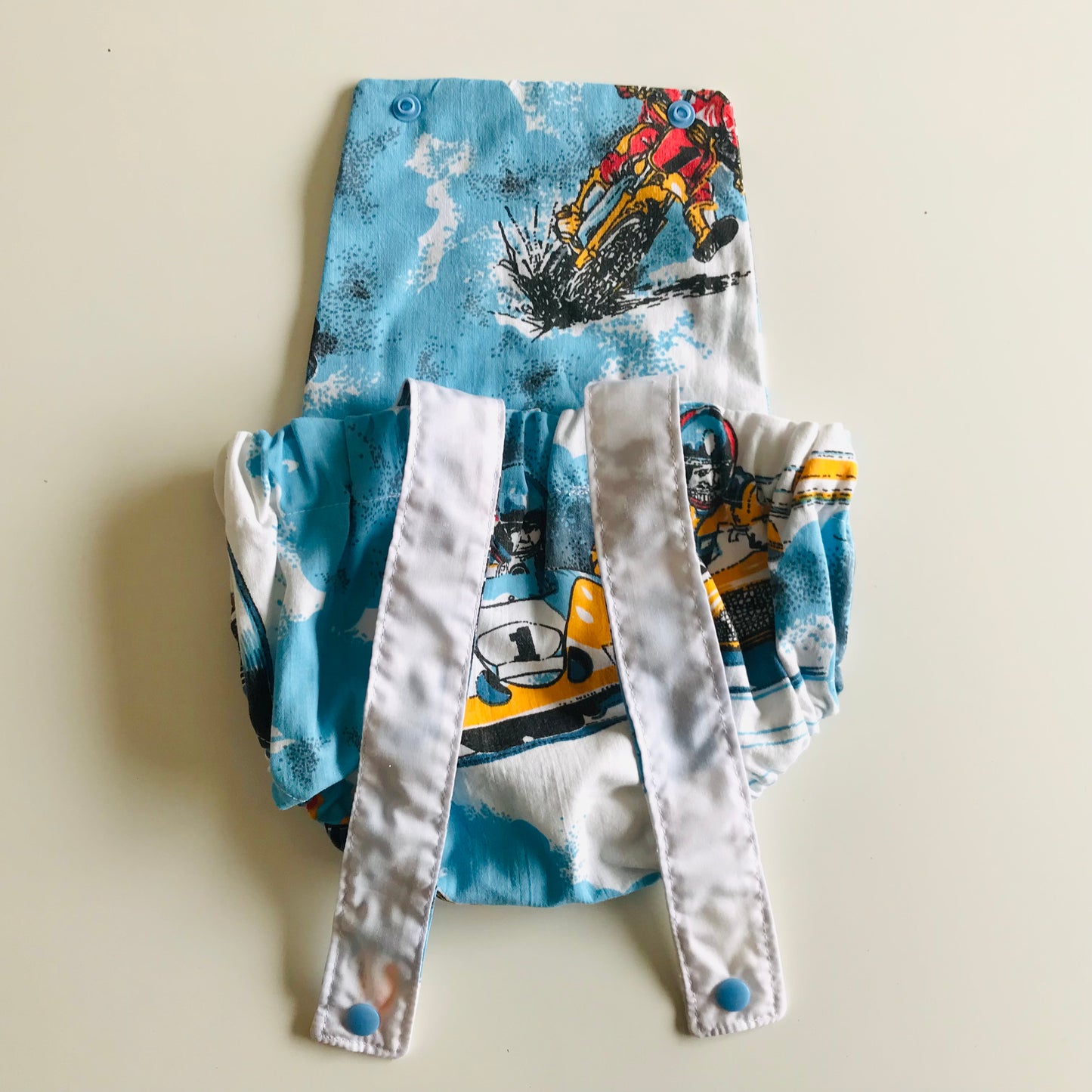 Baby Toddler Summer Romper - Upcycled Vintage Racers