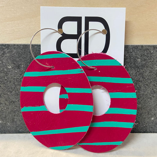 Handmade Painted Leather Earrings - The Big Zero