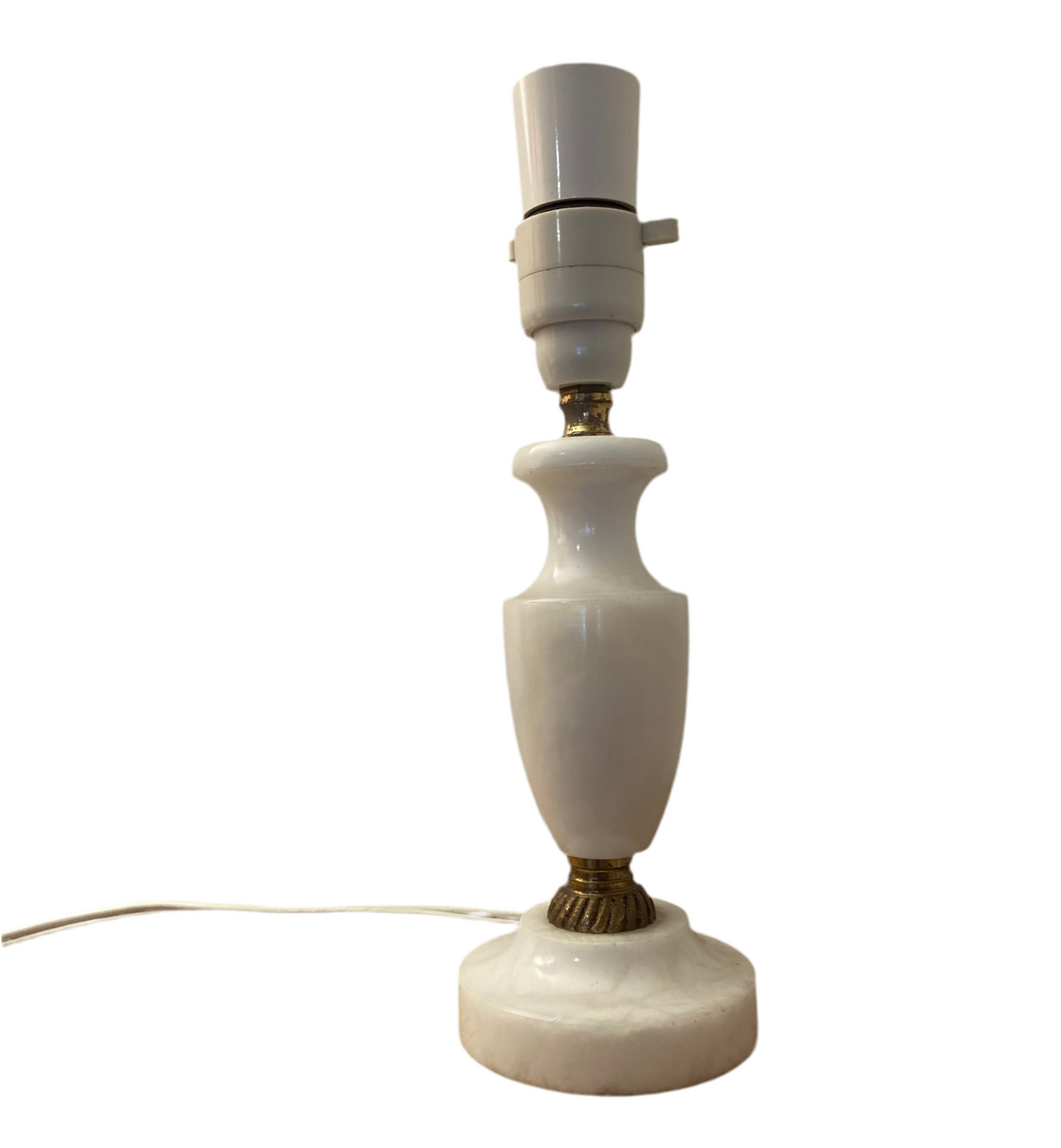 Ornate Marble Table Lamp with Bright Floral Shade