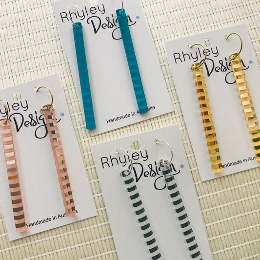 Mirror Rod Statement Earrings