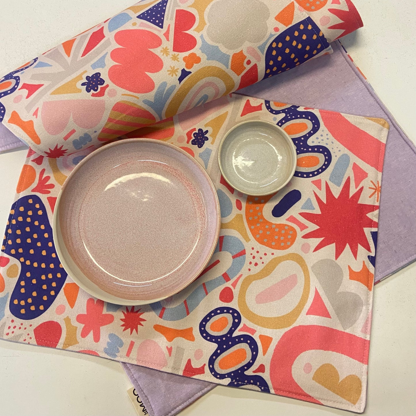 Reversible Placemats - Carnival with Mauve Reverse (set of 4)
