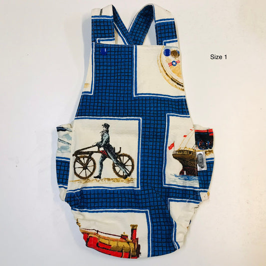 Baby Toddler Summer Romper - Transport Barkcloth