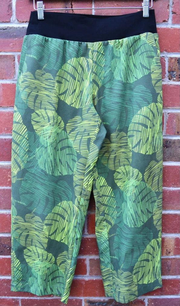 Women's Handmade Band Pants - Monstera