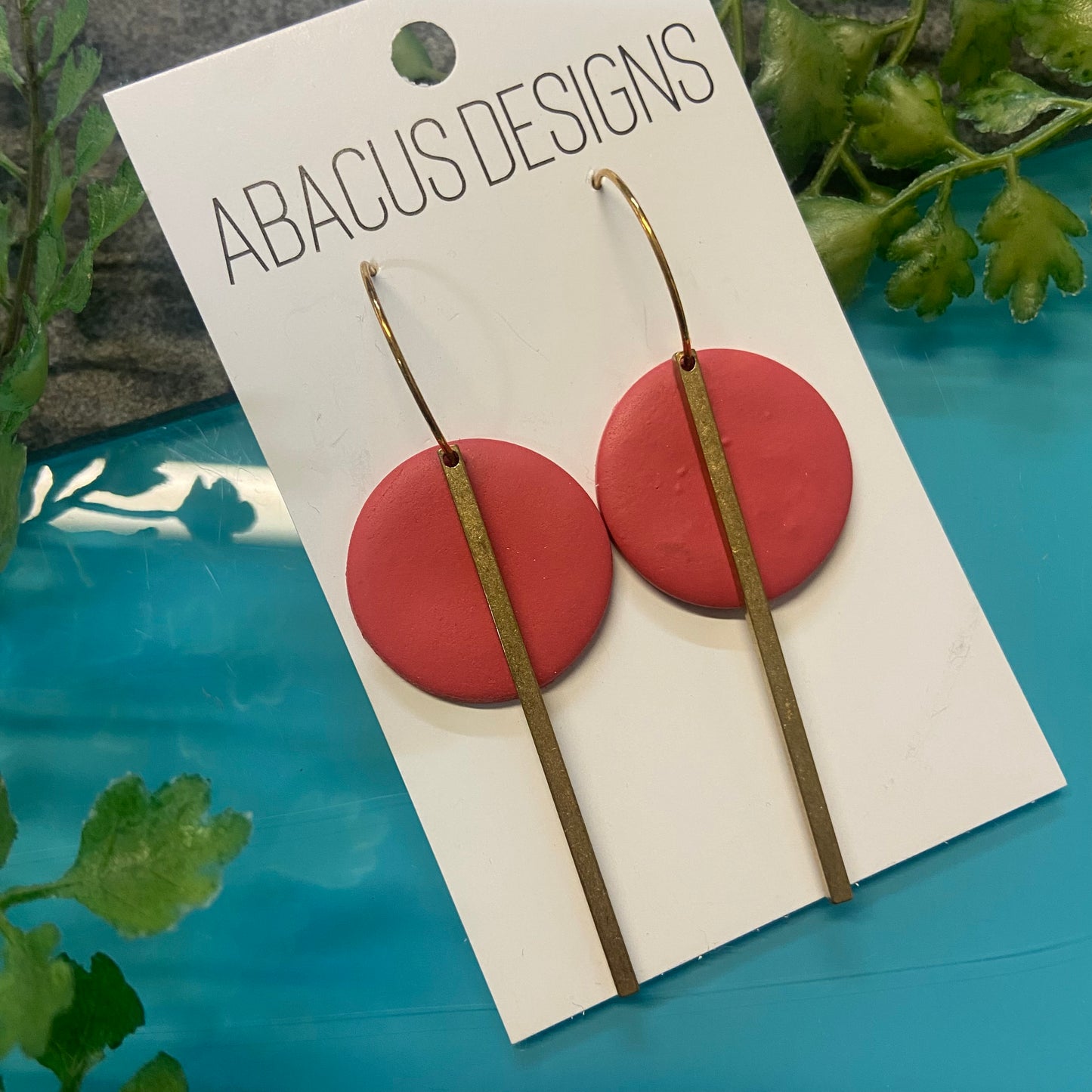 Handmade Polymer Clay Earrings - Orbit Bar