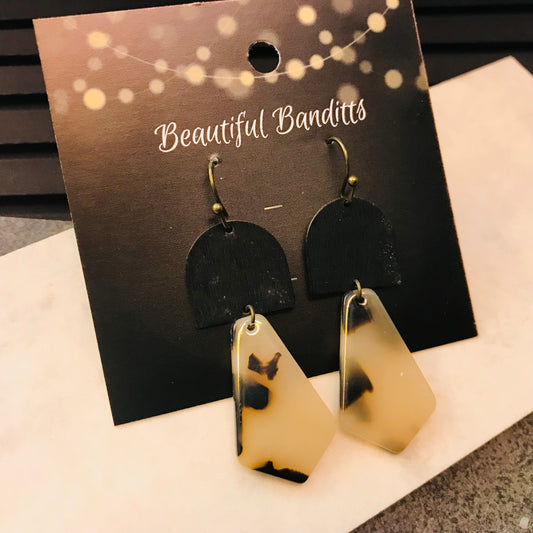 Mixed Metal and Resin Earrings - small