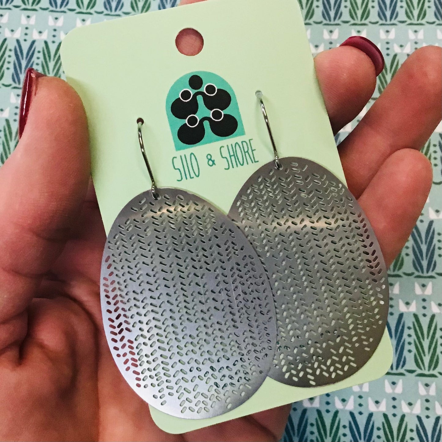 Stainless Steel Statement Earrings - Herringbone Range