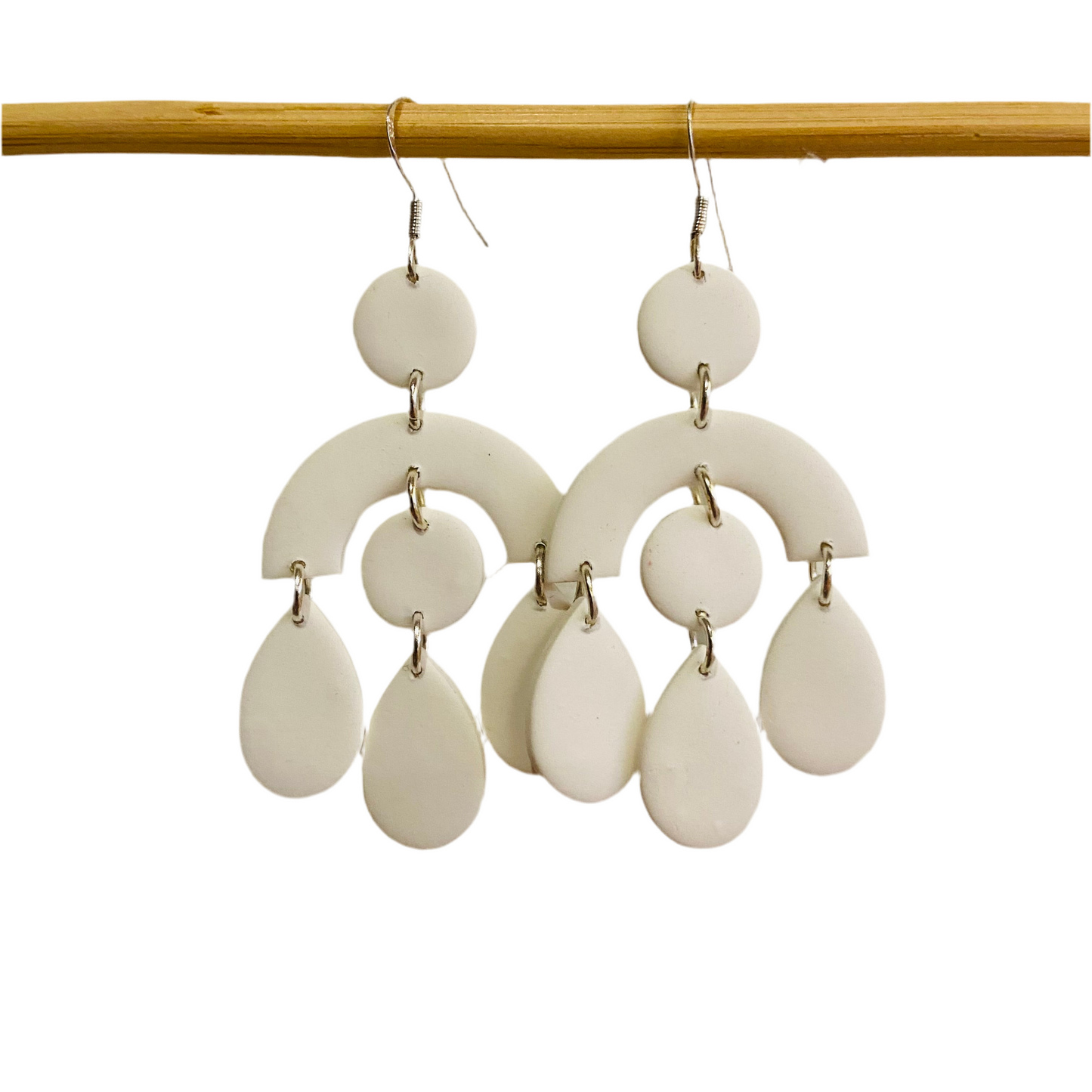 Handmade Polymer Clay Earrings - Halo Teardrops
