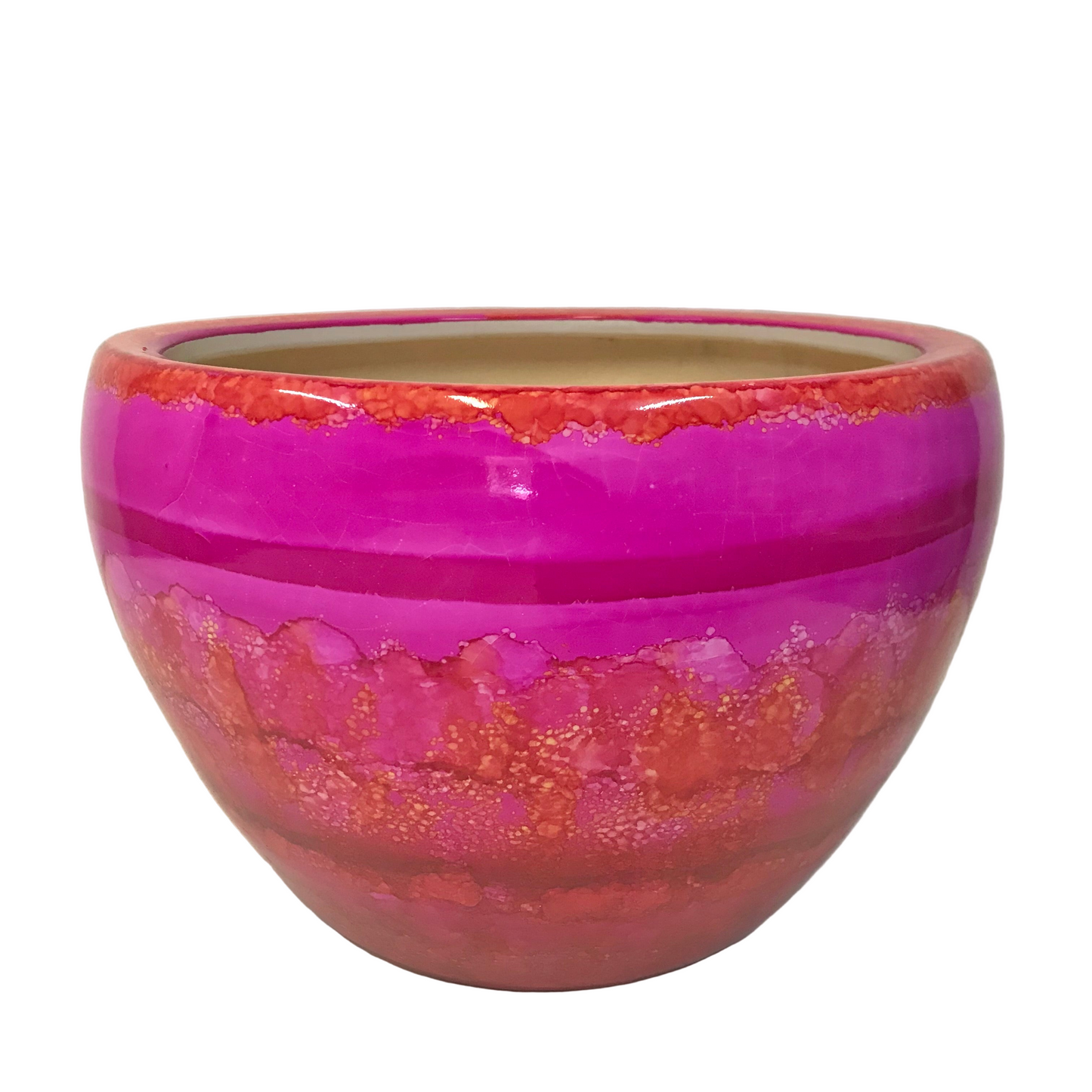 Alcohol Ink Extra Large Planter Pot - Sun Kissed