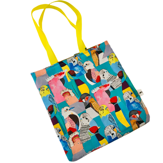 Handmade Fabric Tote Bags with Webbed Shoulder Strapes