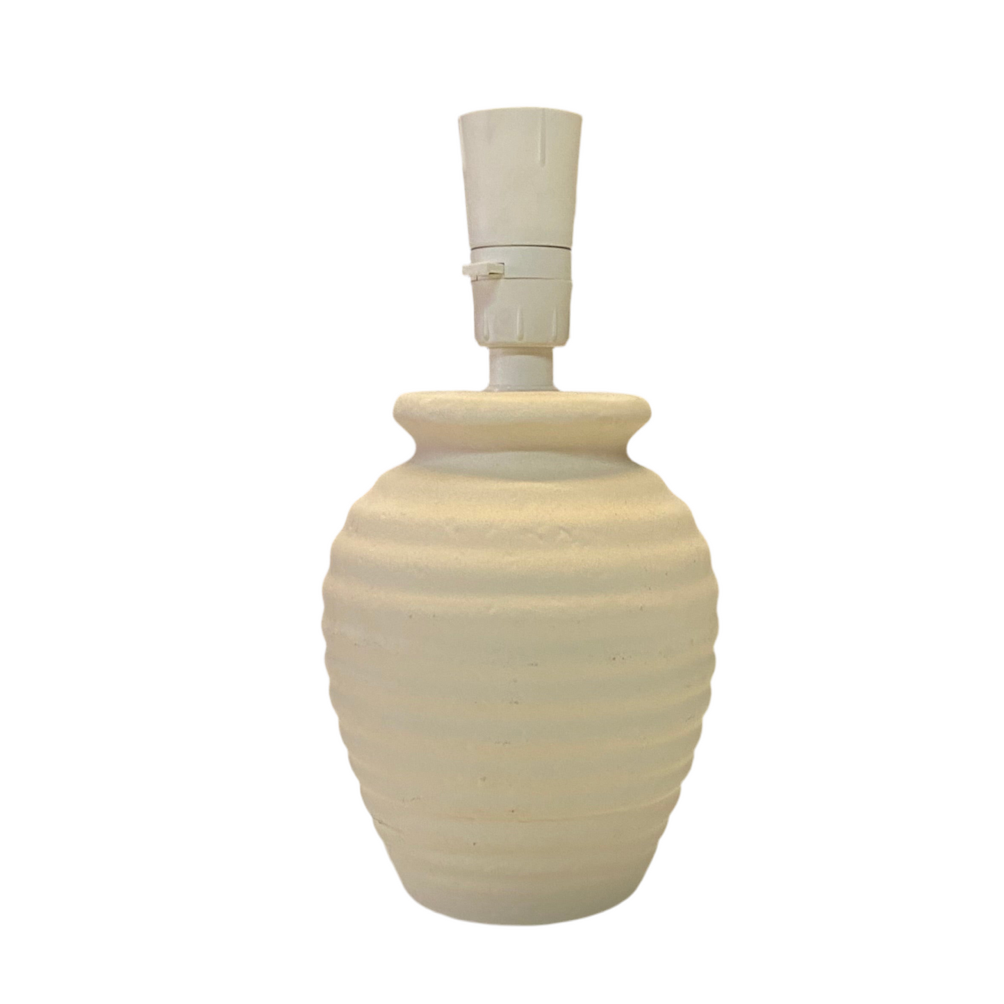 Cream Textued Rippled Table Lamp with Jungle Palms Shade