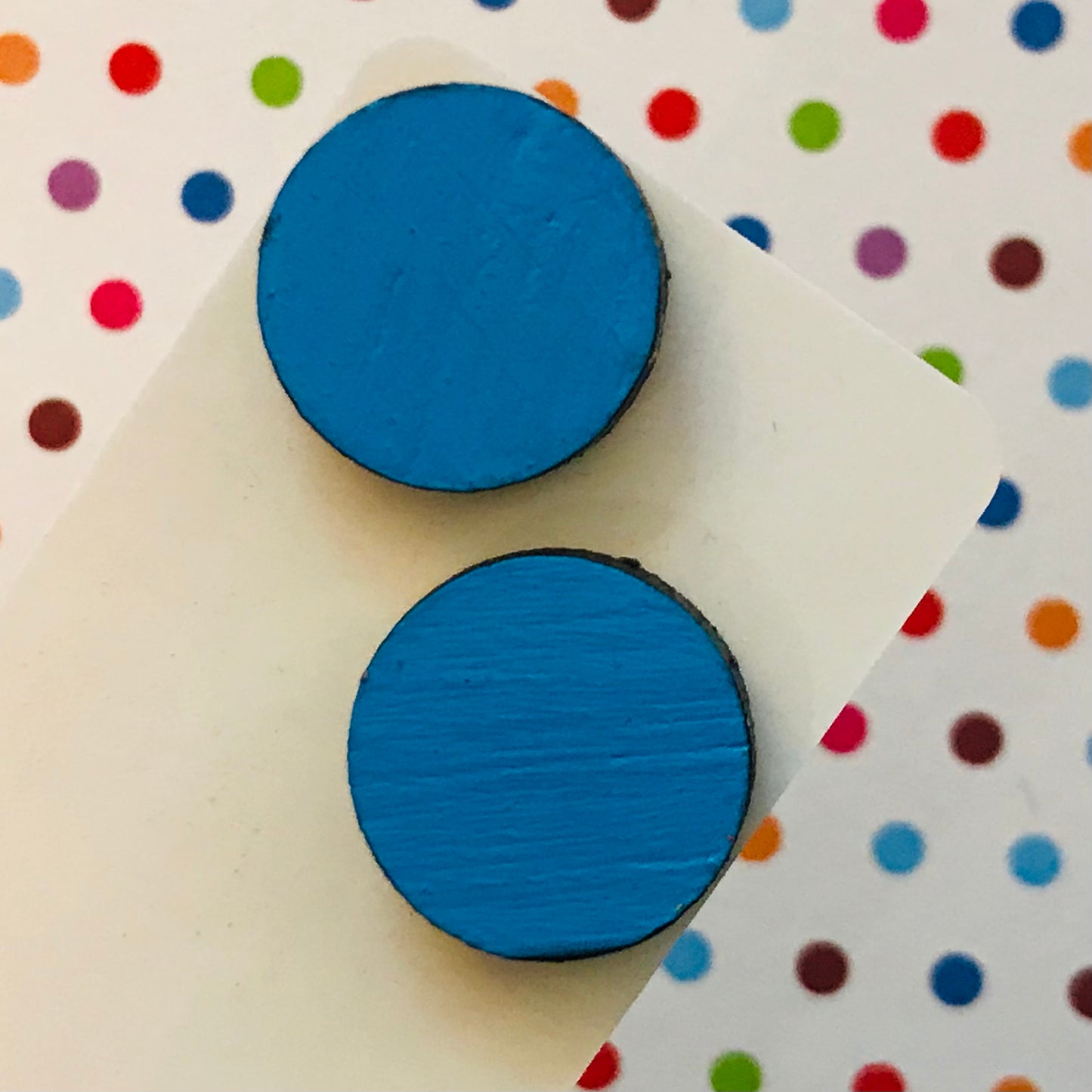 Novelty Studs Earrings - Graphic Wood