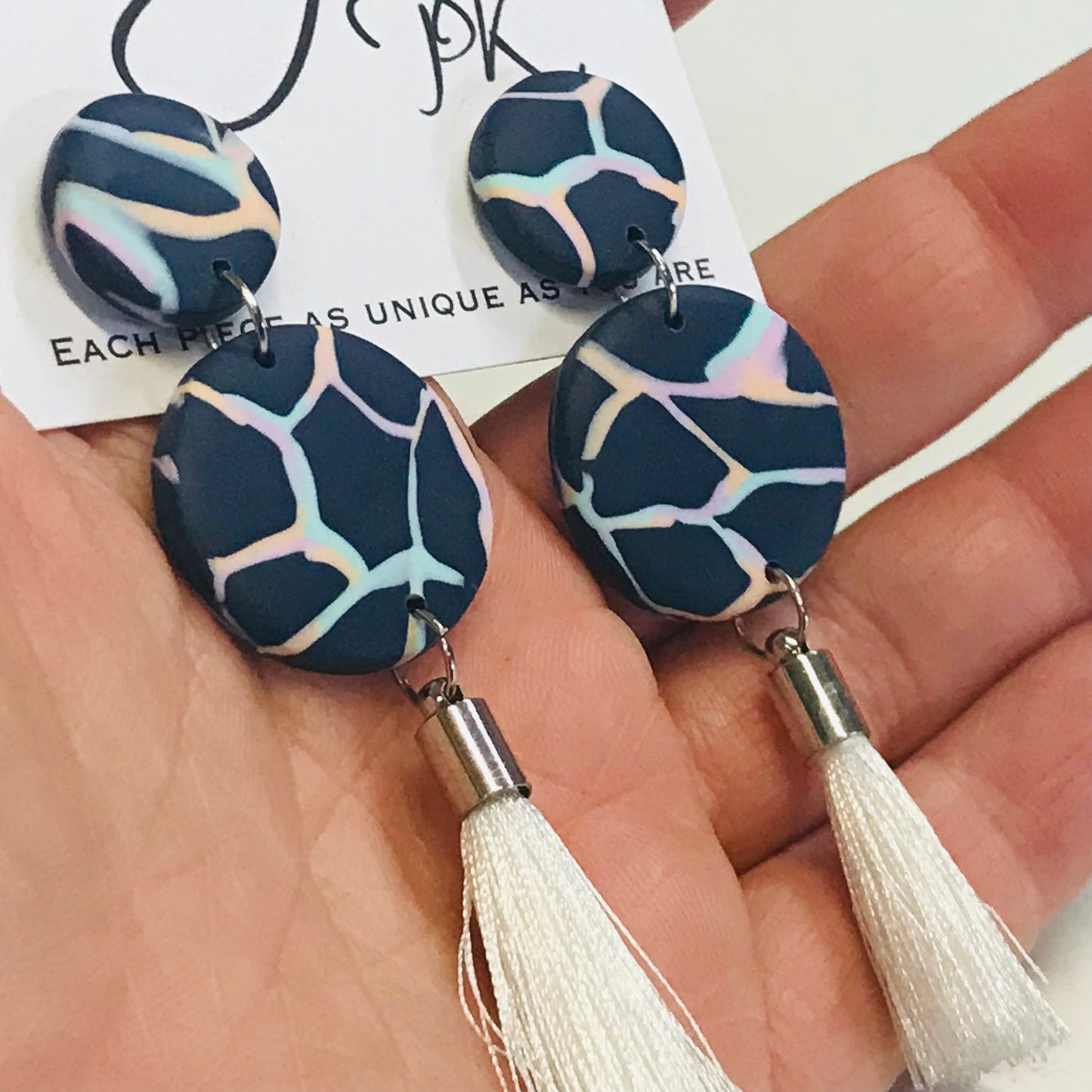 Handmade Polymer Clay Earrings - tassels