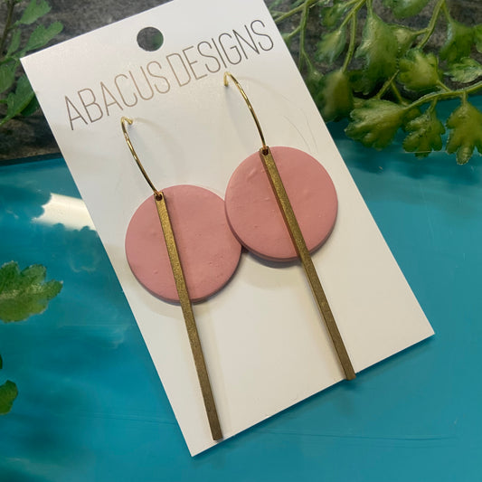Handmade Polymer Clay Earrings - Orbit Bar