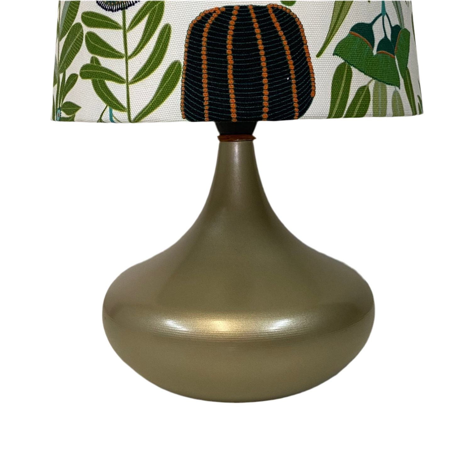 Bulb Squat Table Lamp with Dusk Floral Shade