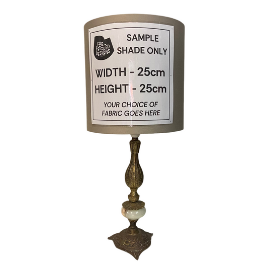 Lamp Base Only - Antique Brass & Marble Detailed Table Lamp