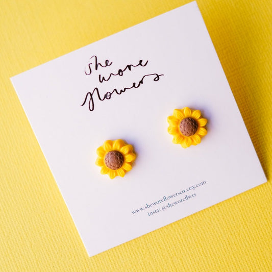 Floral Polymer Clay Mini Flower Stud Earrings