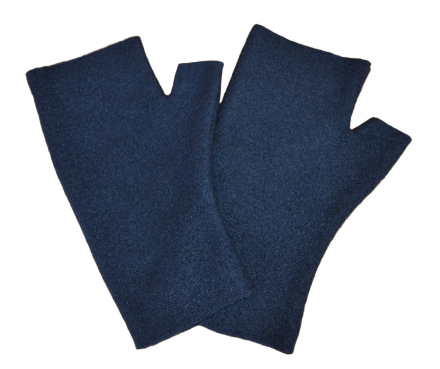 Pair of marine blue fingerless gloves