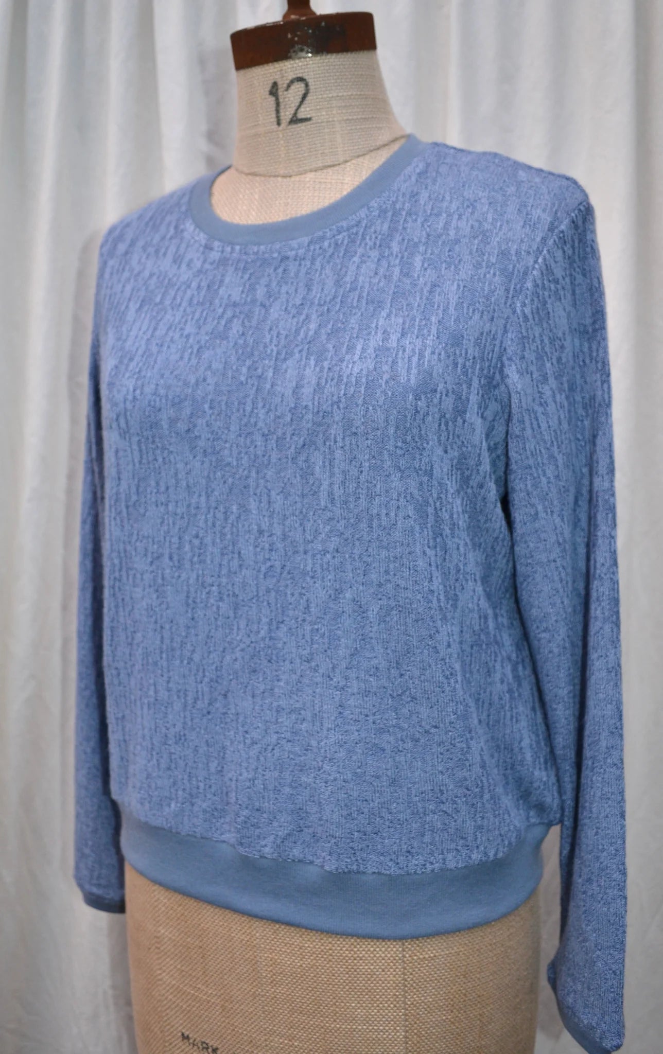 Women's Handmade Crop Textured Knit - Sky