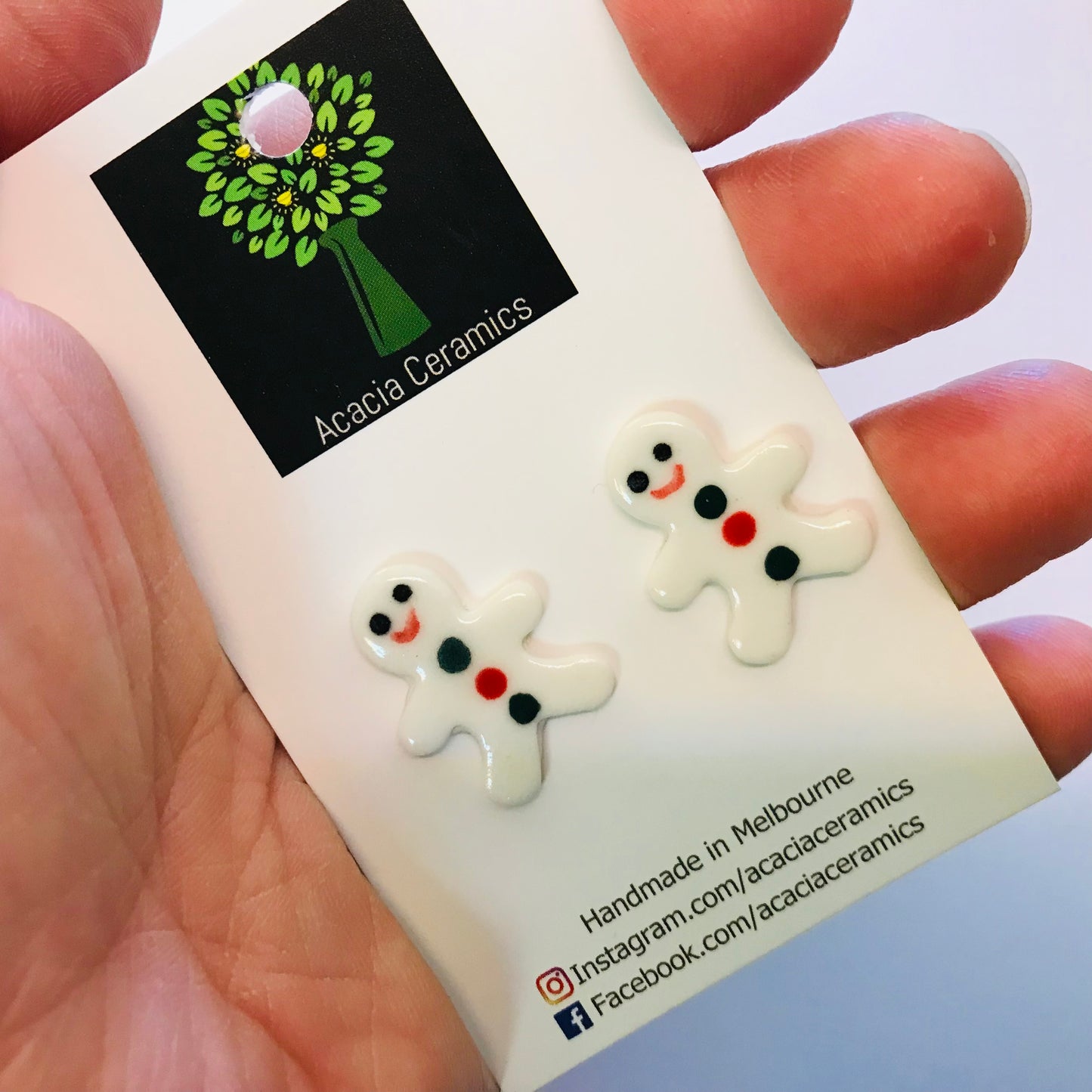 Hand Painted Christmas Stud Earrings