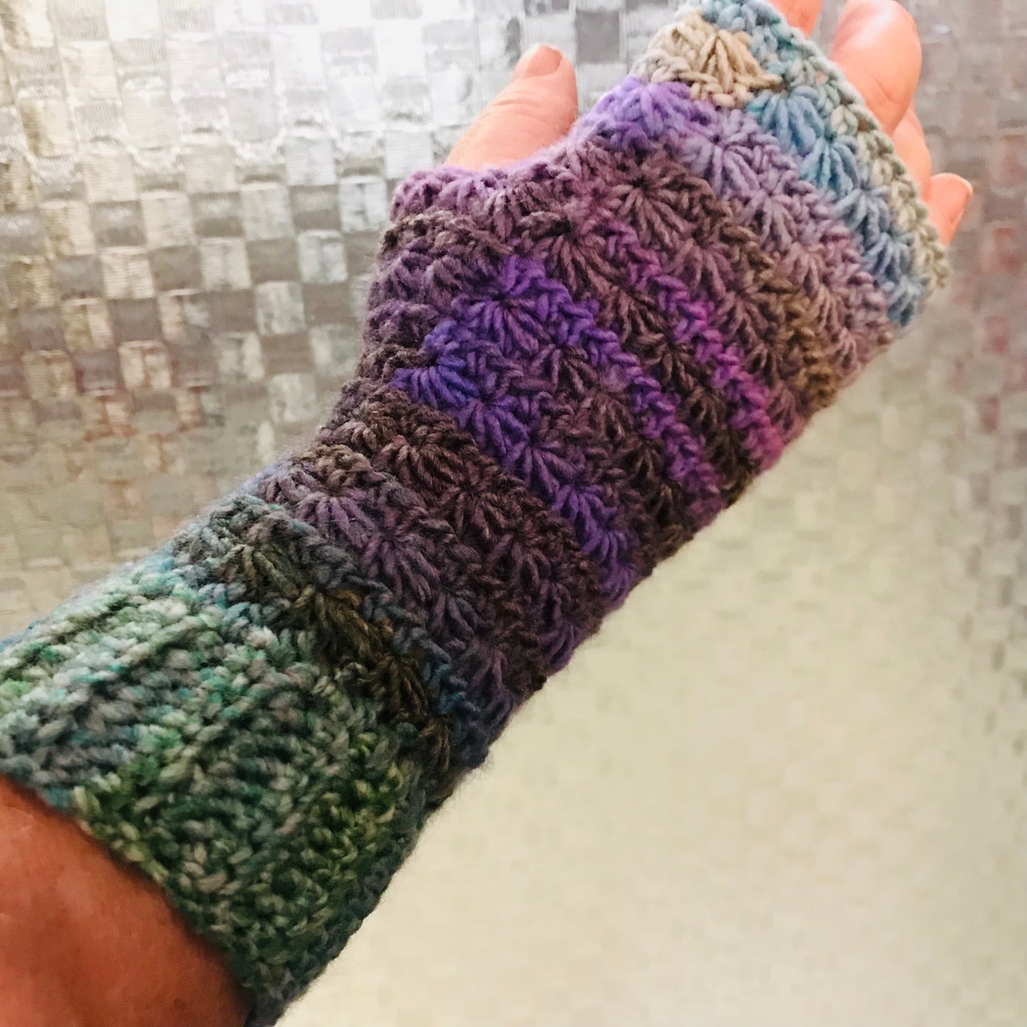 Crochet fingerless gloves - various colours