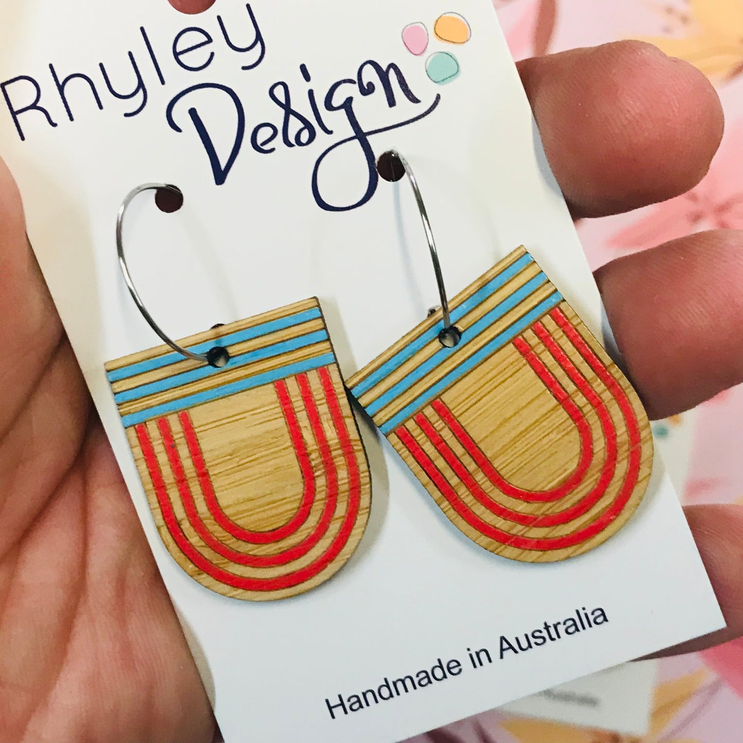 Wooden U Statement Earrings
