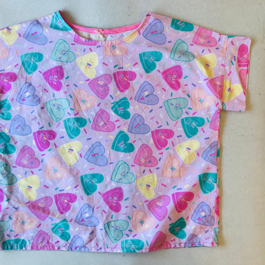 Handmade Women’s Box Top - Candy Hearts (S/M)