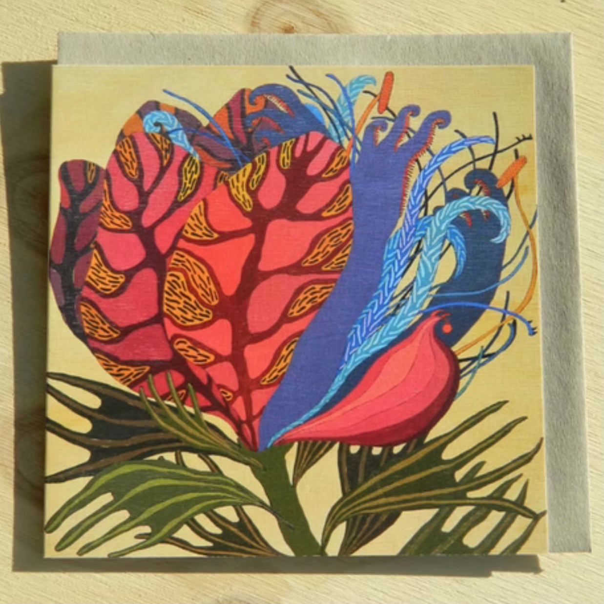 Flora Square Blank Greeting Cards