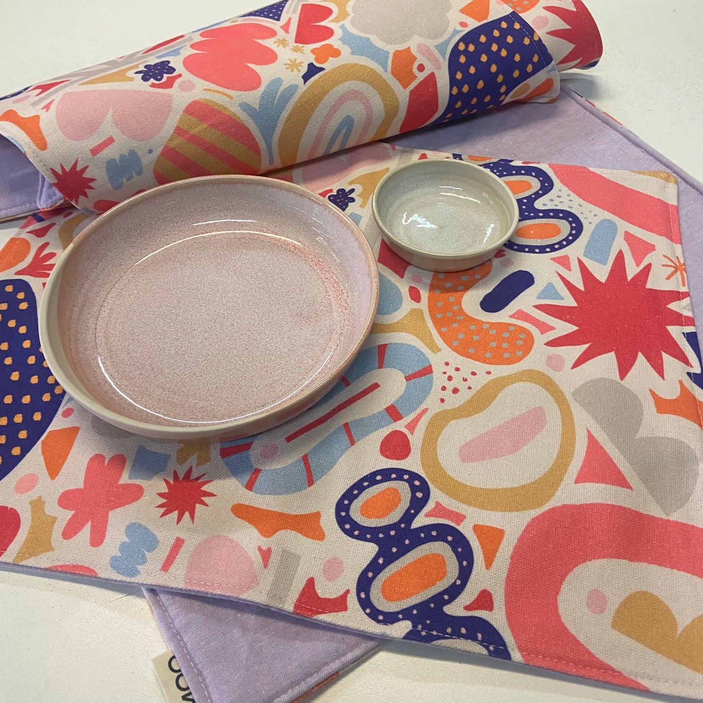 Reversible Placemats - Carnival with Mauve Reverse (set of 4)