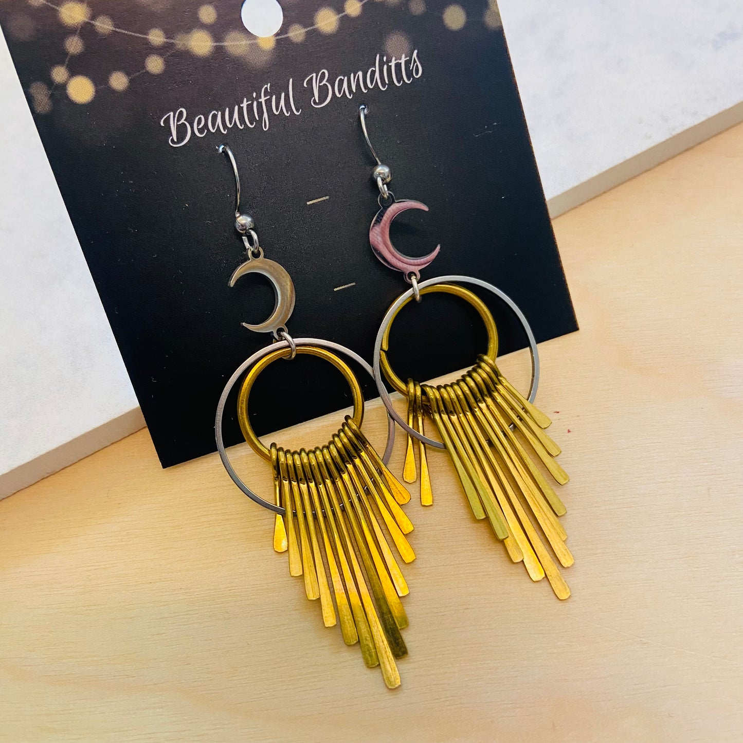 Mixed Metal and Resin Earrings - large