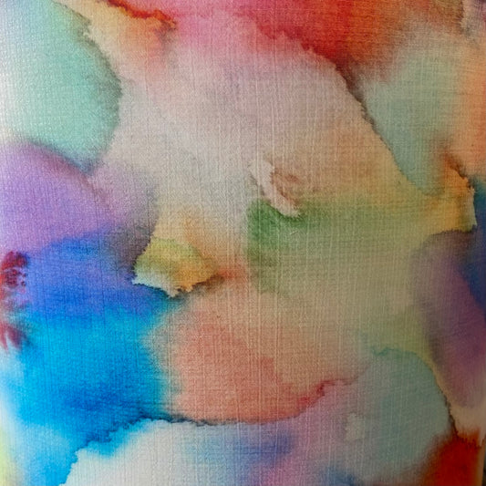 Charcoal Ceramic table lamp with Pastel Mirage Shade