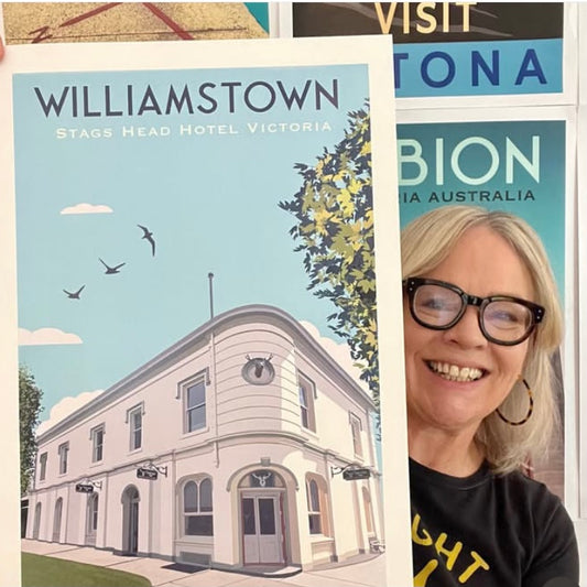 Vintage Poster - Williamstown Stags Head Hotel Sky