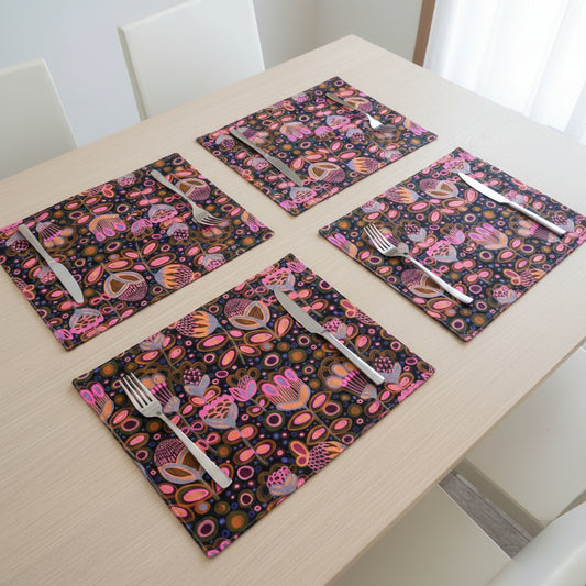 Reversible Placemats - Proteas with Caramel Reverse (set of 4)