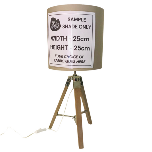 Lamp Base Only - Timber Tripod Table Lamp with Metal Fittings