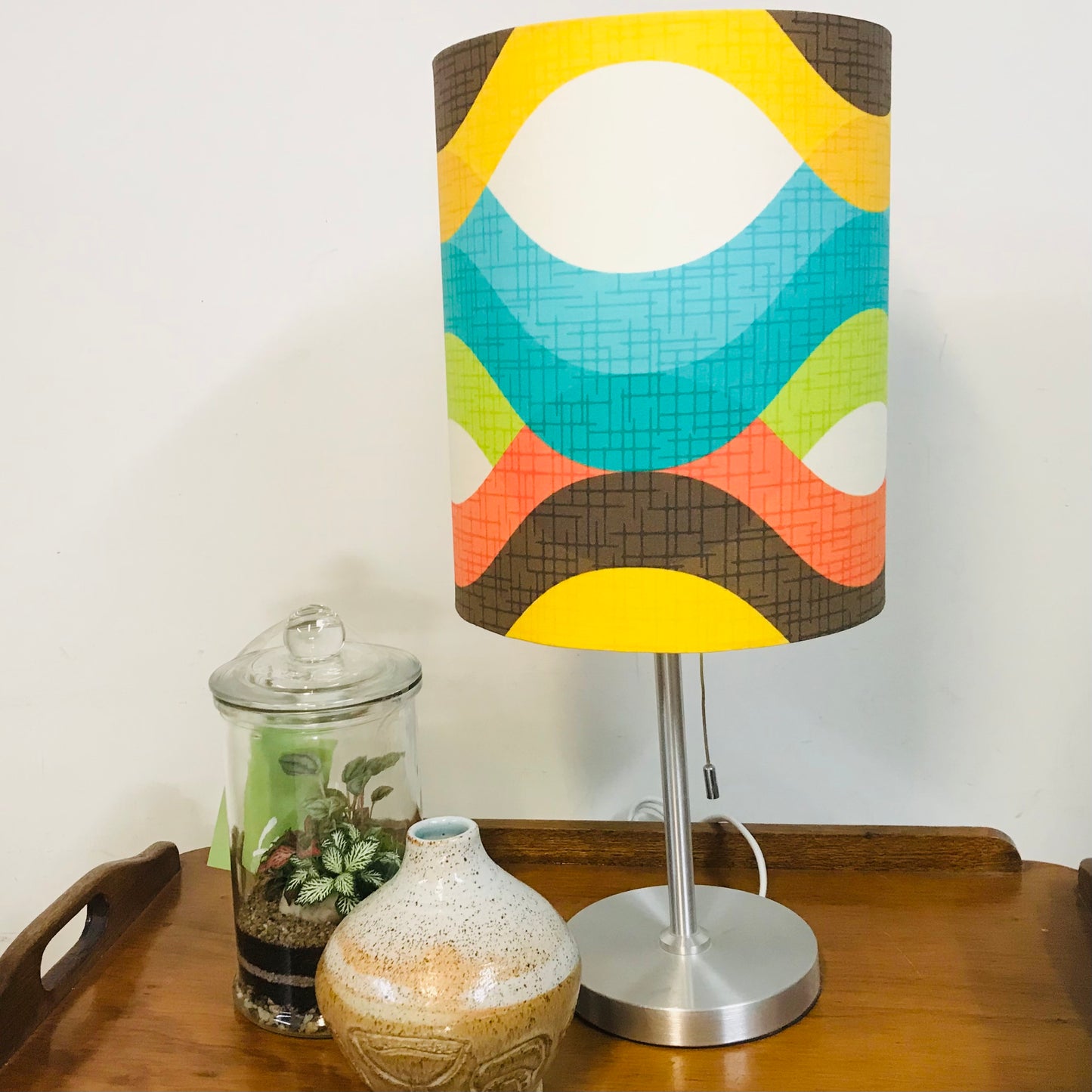 Custom Lamp Shade only - Retro Mod Waves