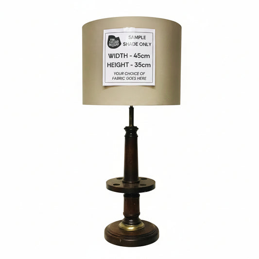 Lamp Base Only - Vintage Tall Pipe Holder Handmade Turned Timber Table Lamp