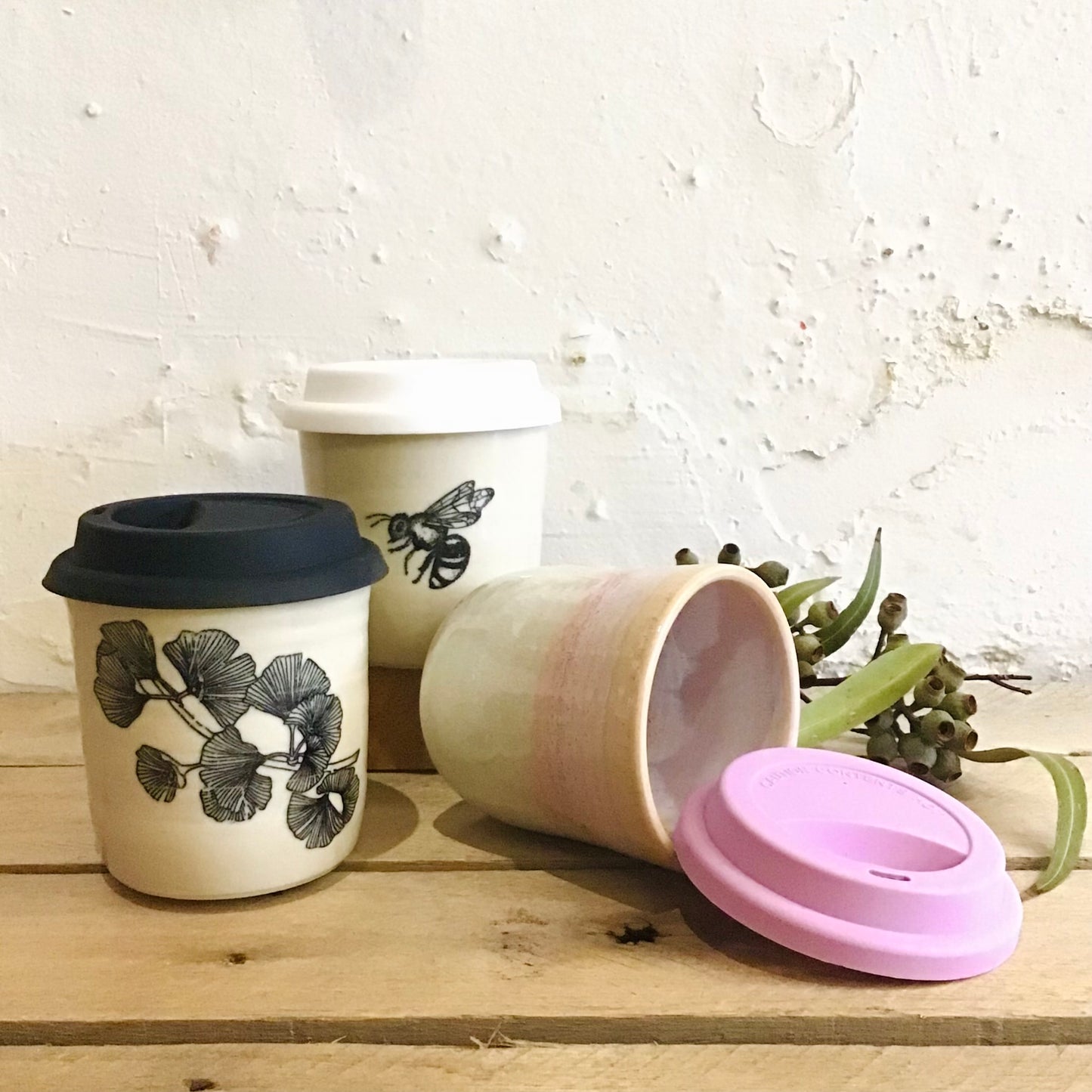 Handmade Travel Cup with Silicone Lid