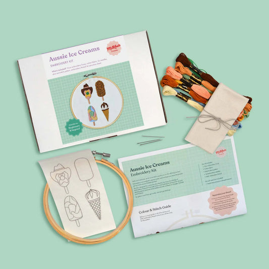 Embroidery Kit - Aussie Ice Creams