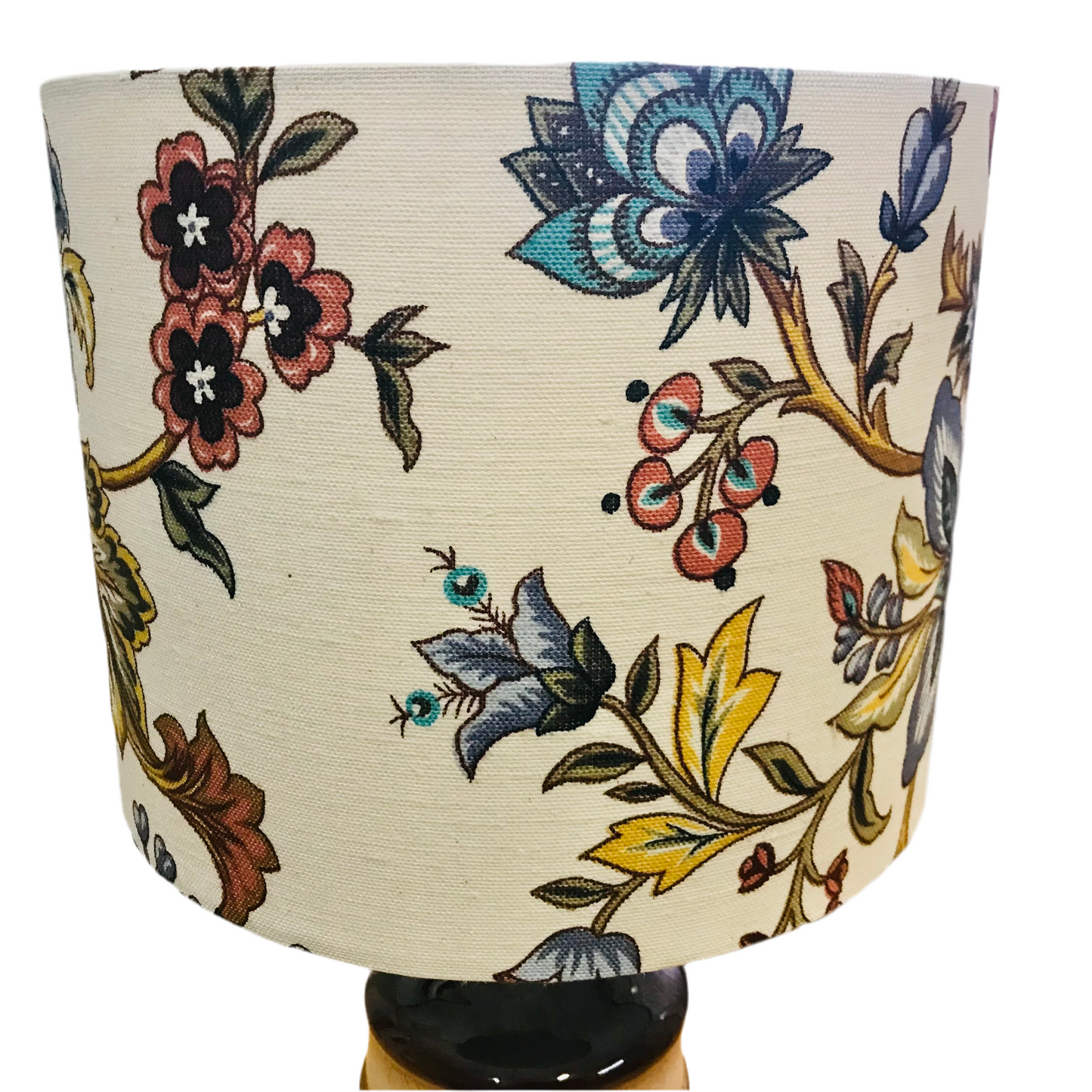 Custom Lamp Shade only - Earthy Floral Linen