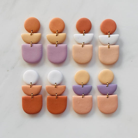 Handmade Polymer Clay Earrings - Mini Arch Drop