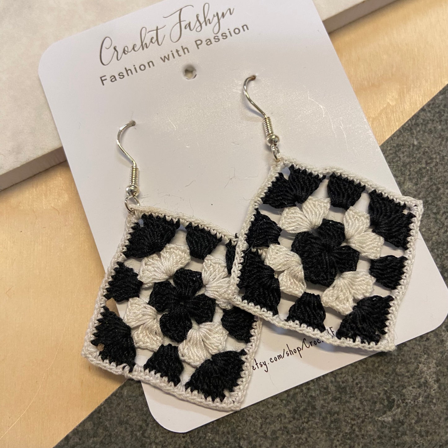 Handcrafted Crochet Earrings - Granny Square Range